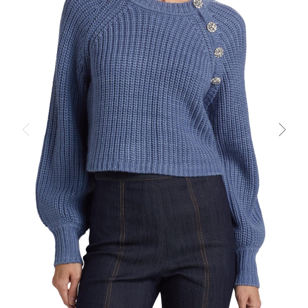 Cinq a Sept Keren Embellished Sweater in Blue